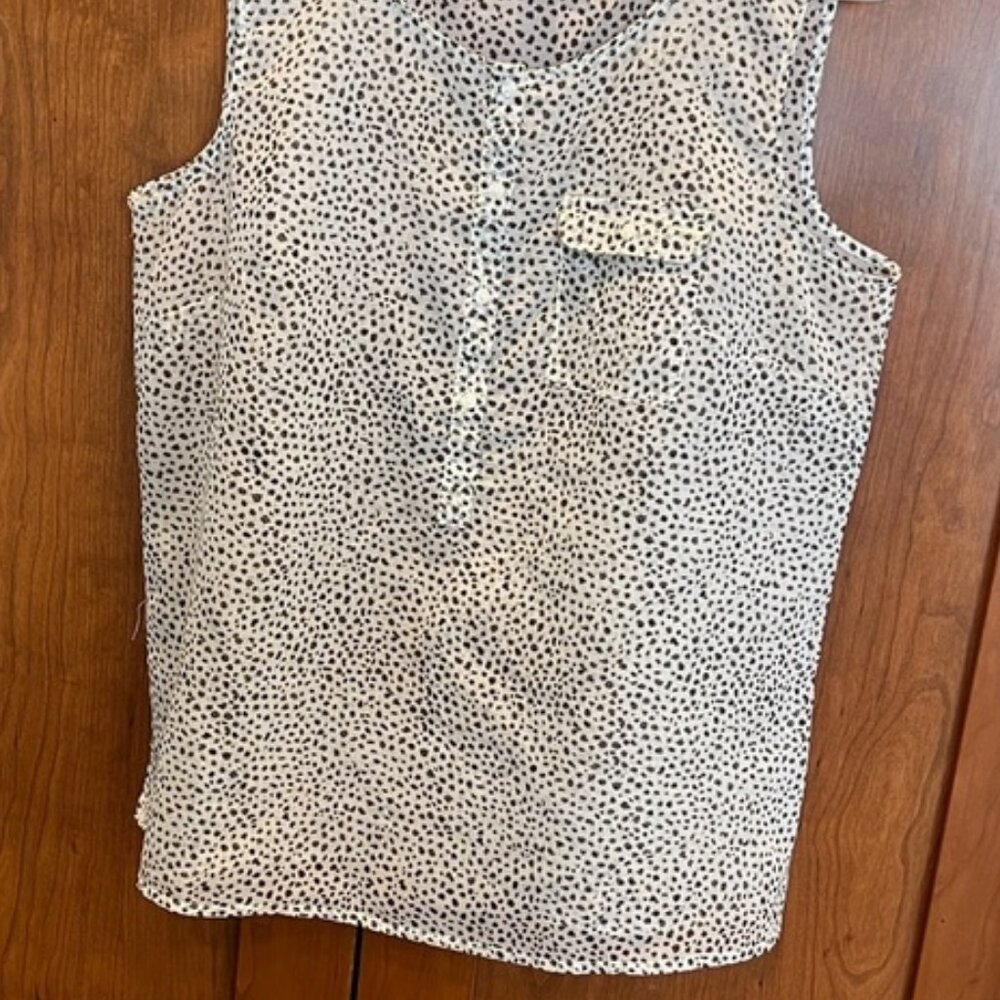 Polka Dot Sleeveless Camisole in Brown and White Animal Print